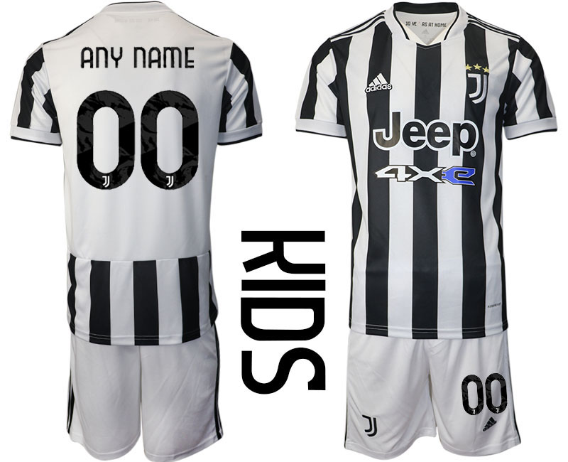 Youth 2021-2022 Club Juventus home white customized Adidas Soccer Jersey